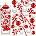 Christmas Vase Fillers White and Red Candy Cane Pearls Hydrogel Beads