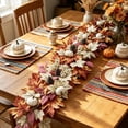 thumbnail image 7 of 6.5 Ft Artificial Fall Harvest Garland with Maple Leaves Pinecones White Berries and Cream Pumpkin Accents Hanging Vine for Fireplace Mantel Staircase Thanksgiving Home Decor, 7 of 7