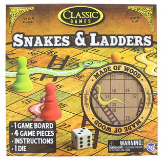  KOCOME Traditional Snakes and Ladders Game - Quality Snake and  Ladders Games for Kids and Adults, Up to 4 Players, Board Game Includes  Counters Dices : Toys & Games