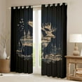 thumbnail image 2 of Feelyou Rustic Moose Deer Black Out Curtains, Lodge Cabin Curtains Pack of 2 (42x63 Each), 2 of 6
