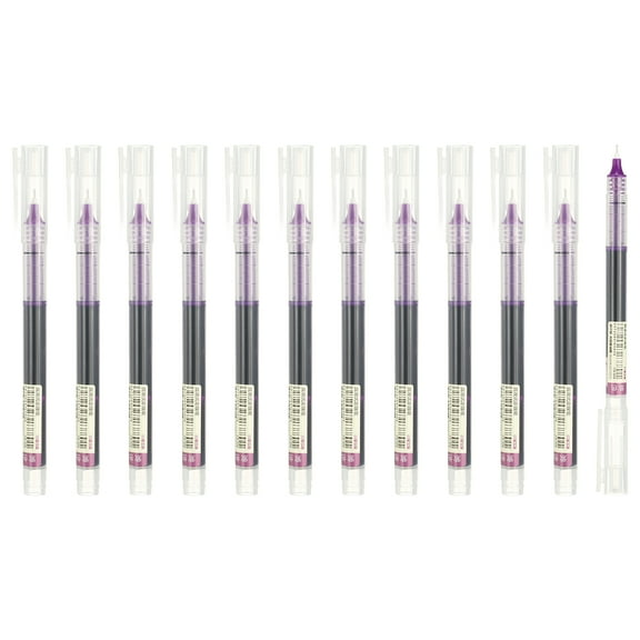 Uxcell 12Pcs Colored Gel Ink Pens, 0.5mm Extra Fine Point Smooth Writing Quick Drying Liquid Ink Rollerball Pens, Purple