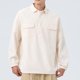 thumbnail image 1 of Blusa y camisa de manga larga con cuello vuelto para hombre, estilo casual, color liso, bolsillos cargo, botones y cremallera, blusa de manga larga con cuello vuelto, blusa de poliéster para hombre, 1 of 4