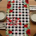 thumbnail image 5 of Table Runners 90 Inches Long Dress Scarves, Valentine's Day Farmhouse Coffee/Dining/Kitchen Table Runner for Living Room, Gnomes Red Love Rose Trees Buffalo Plaid 13x90 Inch, 5 of 9