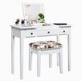 thumbnail image 3 of Patiojoy Makeup Table Set w/Cushioned Stool for Girl Women Vanity Dressing Table Set White, 3 of 10