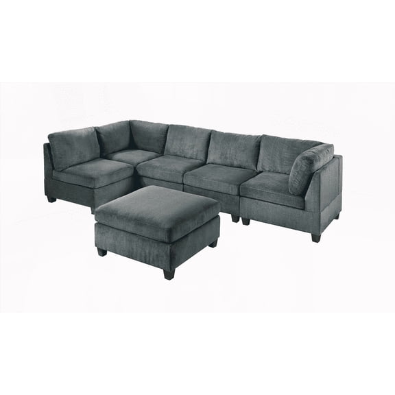 MODULAR 6PC SECTIONAL SOFA IN GRAY - Walmart US Special!