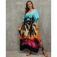 thumbnail image 2 of EDOLYNSA Kaftan Dresses for Women Long Printed Maxi Caftan Dress Swimsuit Cover up Resort Wear, 2 of 6