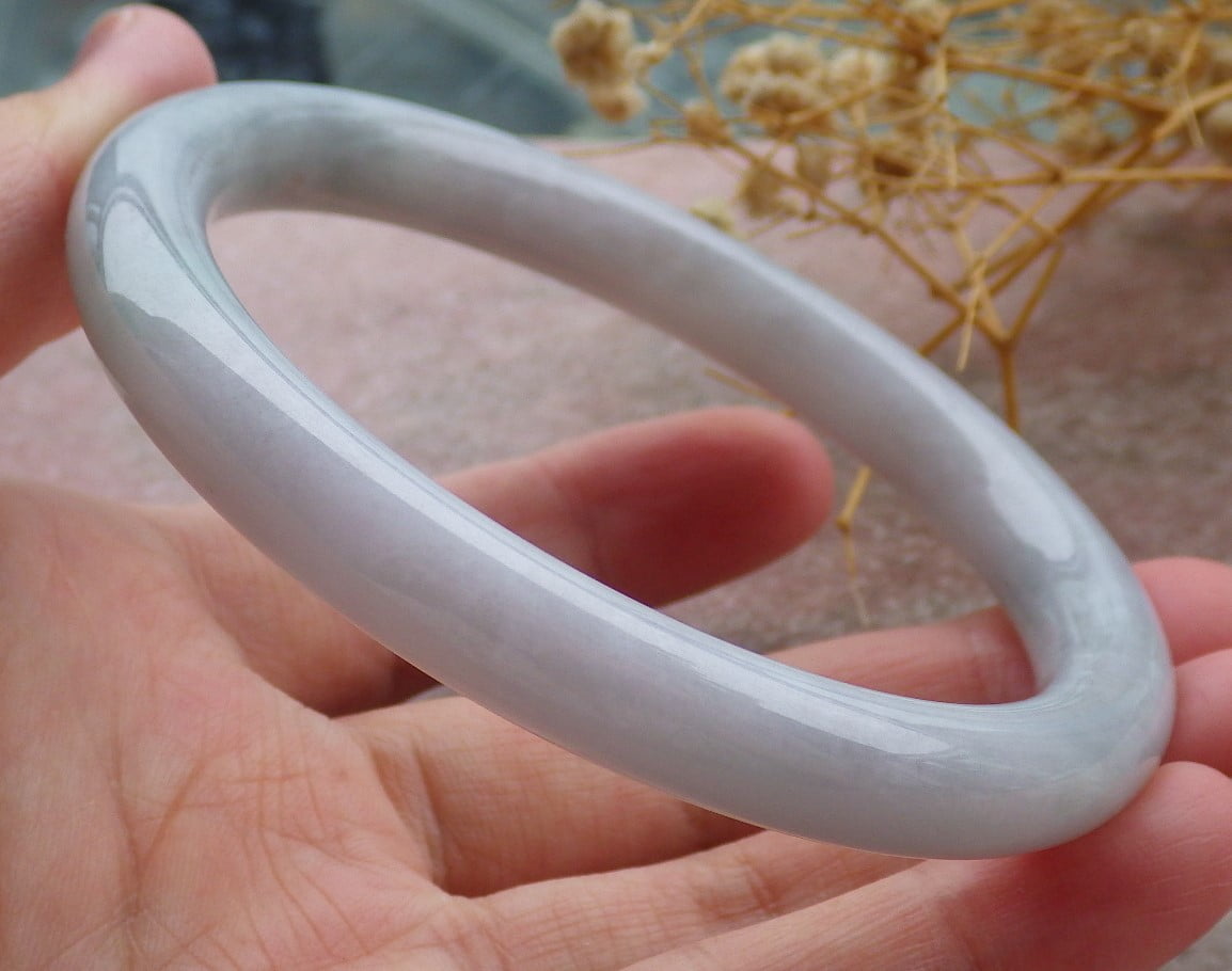 Green Pale Lavender Natural A JADE Jadeite Bangle Bracelet 62 mm 686442 TN