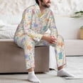 thumbnail image 7 of Sikiie Flower Color Rabbit Mens Pajama Set, Soft Warm Long Sleeve Sleepwear, Cozy Button-Down Pjs for Men-XX-Large, 7 of 7