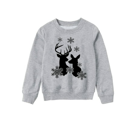 

Xutthjh Children Boys Or Girls Crew Neck Pullover Sweatshirt Apparel Christmas Printed Long Sleeve Shirt Pullover