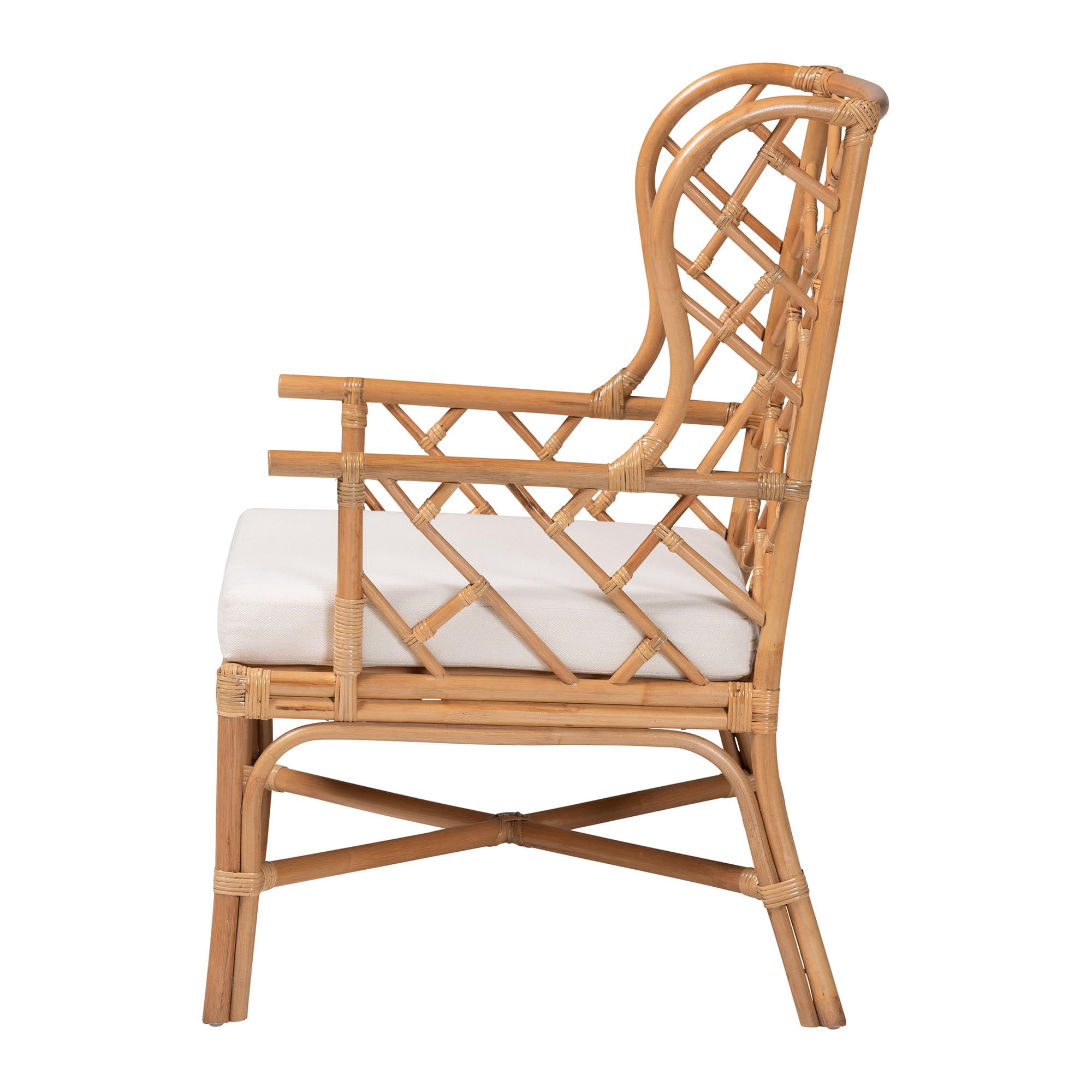 bali & pari Ray Boho Armchair, Natural Rattan