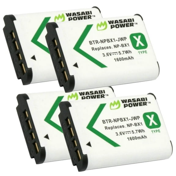 Wasabi Power Battery (4-Pack) for Sony NP-BX1, NP-BX1/M8