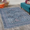 thumbnail image 2 of Leaves Decorative Rug, Vintage Art Watercolor Branches and Flowers on Charcoal Grey Background, Quality Carpet for Bedroom Dorm and Living Room, 6 Sizes, Sea Blue, by Ambesonne, 2 of 4