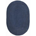 thumbnail image 2 of Aizza Trends 9x12 Ft Oval Navy Blue Jute Area Rug, Boho Chic Natural Jute Area Rug - Hand-Braided, Rustic Farmhouse Decor for Living Room Carpet,, 2 of 4