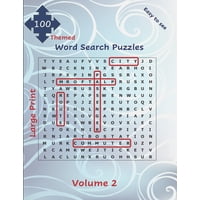 100 Themed Large Print Word Search Puzzles : Easy to See Seek and Find for All Ages with Solutions Volume 2 Big Font Jumbo Brain Games Gift (Paperback)