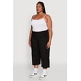 thumbnail image 3 of Womens Plus Size Poplin High Waisted Cargo Capris, 3 of 5