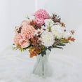 thumbnail image 6 of WUJDF 1 Pc Artificial Hydrangea Decoration, 12 inch Artificial Roses Flower Bouquet with Hydrangea, Combination Pink Rose Decoration, Diy Crafts, for Vases,Dining Table Centerpieces, Daily Home Decor, 6 of 9