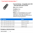 thumbnail image 2 of Front Coil Spring - Compatible with 1999 - 2003 Mercedes-Benz CLK430 2000 2001 2002, 2 of 2