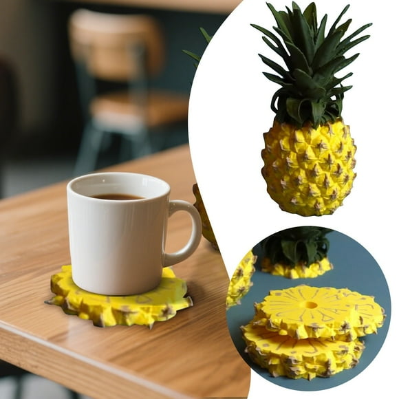 fsxdhpcsgfc 3D Pineapple Decorative Table Dining Set for 4 Small Table Dining Room Table And Chairs for 4 Glass Top Small round Dining Room Table Set round Dinner Mats Place Mats for Kitchen Table