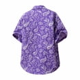 thumbnail image 4 of Shirt for Men Casual Button Down Shirts with Short Sleeve Summer Turn Down Collar Beach Tops Summer Vacation Outfits Purple-1 M, 4 of 4