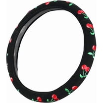 Automotive Cherry Car Accessory Embroidery Cute Women Handmade 15 Inch Car Steering Wheel Cover