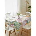 thumbnail image 2 of Easter Rectangle Tablecloth, Spring Rabbit Ears Foot Colorful Eggs Leaf Floral Waterproof & StainResistant Tablecloth, Washable Oil-proof Table Cover for Dining/Party/Wedding/Camping/Buffet 52x70 In, 2 of 9