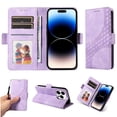 thumbnail image 1 of Funda GANGXUN para iPhone 14 Pro con diseño acolchado elegante, cuero PU, protección total y ajuste preciso, 1 of 5