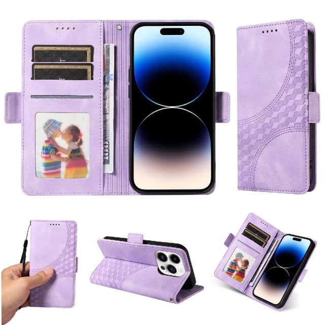 Funda GANGXUN para iPhone 14 Pro con diseño acolchado elegante, cuero PU, protección total y ajuste preciso