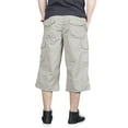 thumbnail image 5 of FEDTOSING Men's 3/4 Long Capri Shorts Casual Elastic Waist Cotton Relaxed Fit Cargo Shorts Black, 5 of 6