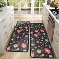 thumbnail image 4 of Kitchen Rugs Sets Of 2,Pioneer Flower Floral Print Pattern Anti Fatigue Kitchen Mat Rugs Non Slip Washable,Decorative Kitchen Floor Mats for Kitchen,Sink,Laundry,17"x47"+17"x47", 4 of 5