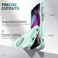thumbnail image 2 of Nalacover For Motorola Moto G (2022) 5G Slim Case,Luxury Hybrid Hard PC and TPU Rugged Bumper 3-In-1 Rotatable Magnetic Ring Kickstand Four Corner Guard Shockproof Anti-Scratch Back Cover.Green, 2 of 8