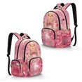 thumbnail image 2 of Kuiaobaty Capybara Floral Print Backpack for Girls 8-10 Strawberry Print Bookbags with Side Pockets Large Capacity School Backpack for Primary School, Pink, 2 of 7