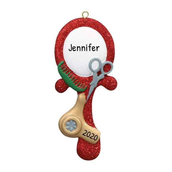 Personalized Hairdresser Ornament 2024 - Hair Stylist Ornaments for Christmas Tree, Beautician Gifts for Women, Hairstylist Christmas Ornaments - Mirror - Free Customization