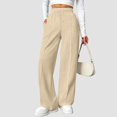 thumbnail image 2 of TRUBKH Fleece Pants Women High Waisted Pants for Women Pants for Women Trendy Cotton Leggings Plaid Leggings for Women Fleece Joggers for Women Sweatpants for Women Beige L, 2 of 9