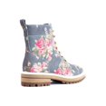 thumbnail image 3 of Cecelia New York Chance Lace Lug Sole Combat Boot Up Combat Moto Hiker Booties (BLUE FLORAL, 11), 3 of 4