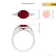 thumbnail image 5 of ANGARA Natural Horizontally Set 2 ct Ruby Engagement Ring with Trio Diamond Accents in 14K White Gold for Women (Size-9x7mm) | July Birthstone, Anniversary, Jewelry Gift for Women | Natural Ruby Ring, 5 of 9
