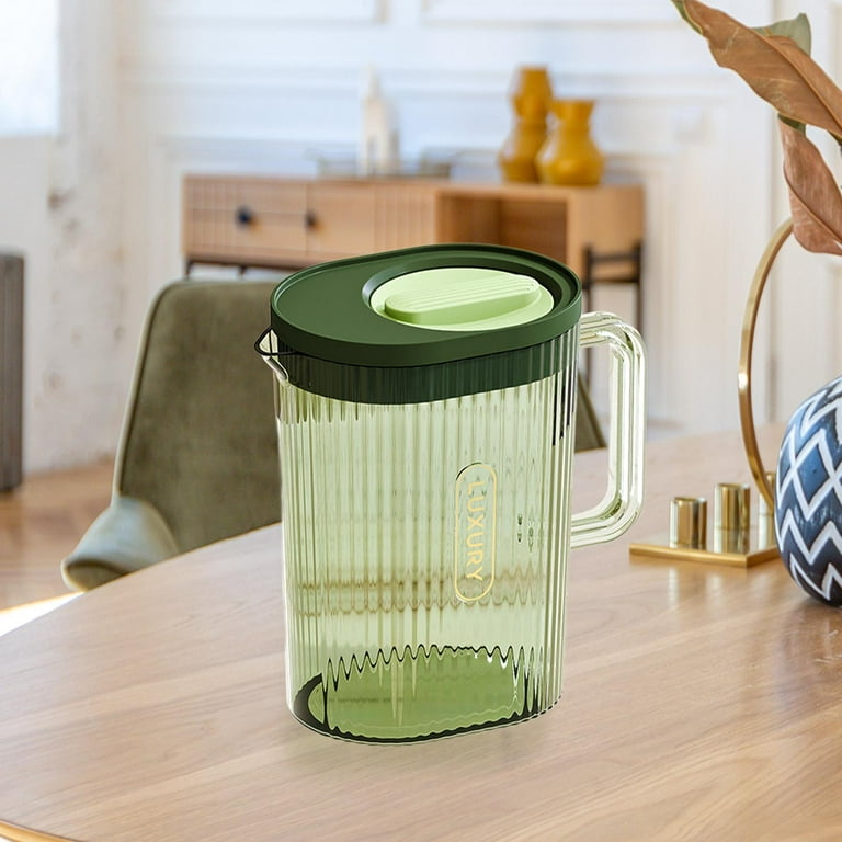Large Water Pitcher Iced Tea Pitcher No Leaking 70oz Juice Container with Filter Spout Heat Resistant Airtight Lemon Kettle Juice Water Jug Green