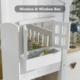 thumbnail image 6 of Bellemave Twin over Twin House Bunk Bed with Roof and Door Twin Low Bunk Bed with Windows and Window Box Wooden Montessori Bunk Bed Floor Bunk Bed, White, 6 of 11