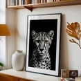 thumbnail image 5 of Cheetah - Photography Wildlife Animal Black and White Portrait Nature Minimalist Black Framed Wall Art Print 12 x 18 inches, 5 of 8