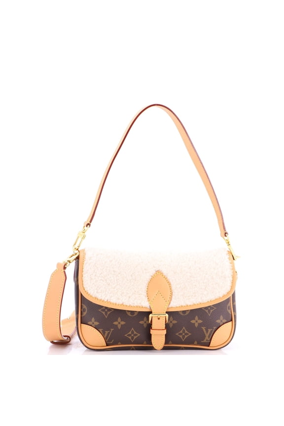 Pre-Owned Diane NM Handbag Monogram Canvas with Shearling By Rebag