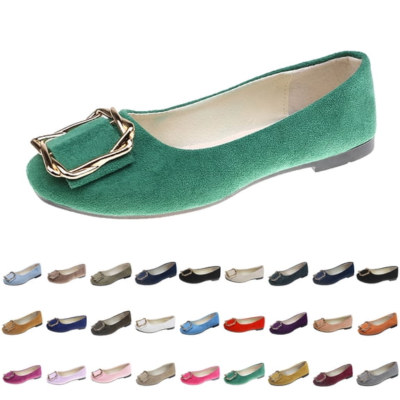 Womens Shoes Solid Color Comfort Slip-Ons Flat Work Shoes Casual Lady Dress Shoes Multi-Color Plus Size Cloth Shoes for Women