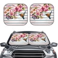 thumbnail image 2 of Daiia Bird and Floral 2PCS Car Windshield Sun Shade, Foldable Sun Shield for Car Front Window, Auto Sun Blocker Visor Protector Universal for Truck SUV Pickup-Large, 2 of 7