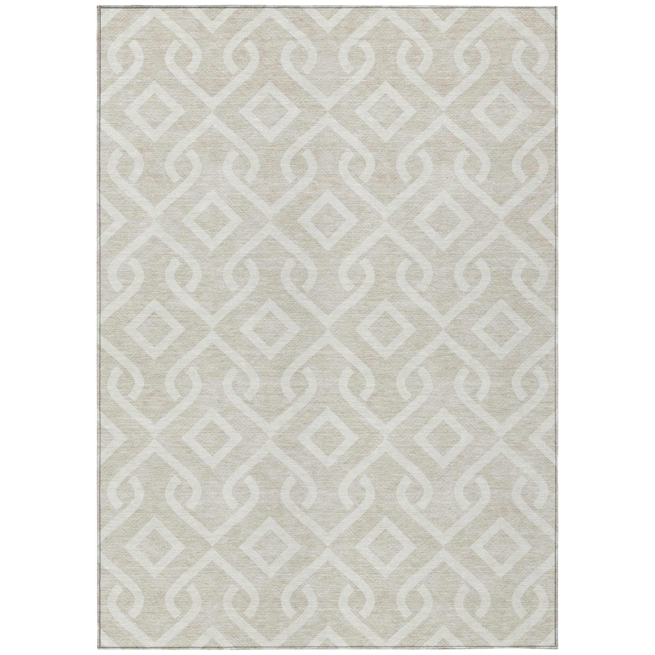 Addison Rugs Chantille Indoor/Outdoor Transitional Geometric Beige Washable Rectangle Rug, 2'6" x 3'10"