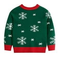 thumbnail image 6 of Zwiiyzr Baby Girl Boy Knit Christmas Sweater Blouse Toddler Pullover Sweatshirt Crewneck Long Sleeve Tops for Kids Fall Winter Clothes Knitwear 2-7Y Green, 6 of 7