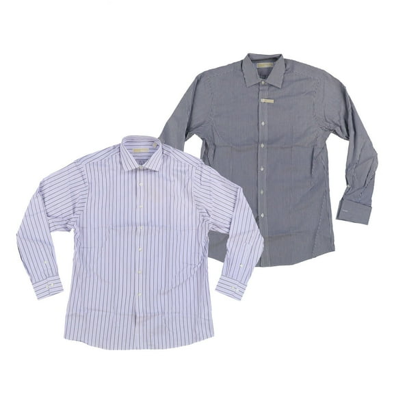 Michael Kors Mens Dress Shirt Slim Fit Collared Buttondown Long Sleeve New Nwt