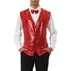 thumbnail image 1 of Conjunto de chaleco de lentejuelas brillantes INSPIRE CHIC para hombres con corbata de moño M Rojo, 1 of 6