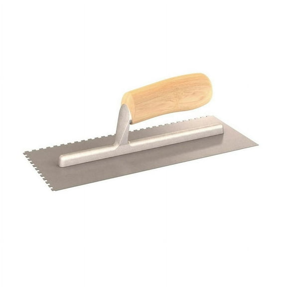 Bon Tool 14-312 Notched Trowel - 1/2-inch Squareuare - Wood Handle