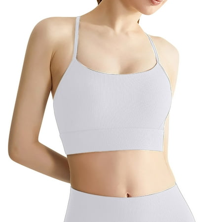 Patlollav Summer Bras Clearance 2024  Womens Sports Bra Fitness Running Shockproof Yoga Tank Top No Steel Ring Comfort Bra