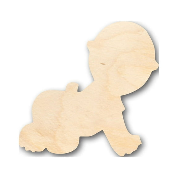 Unfinished Wood Cute Baby Shape - Craft - up to 46" DIY 4" / 1/8"