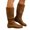 Brown, variant on Women's Slip on Mid Calf Boots, Plus Size Suede Side Zipper Round Toe Casual Boots with Breathable Lining and Cushion Sole, Comfortable Footwear for Everyday Wear