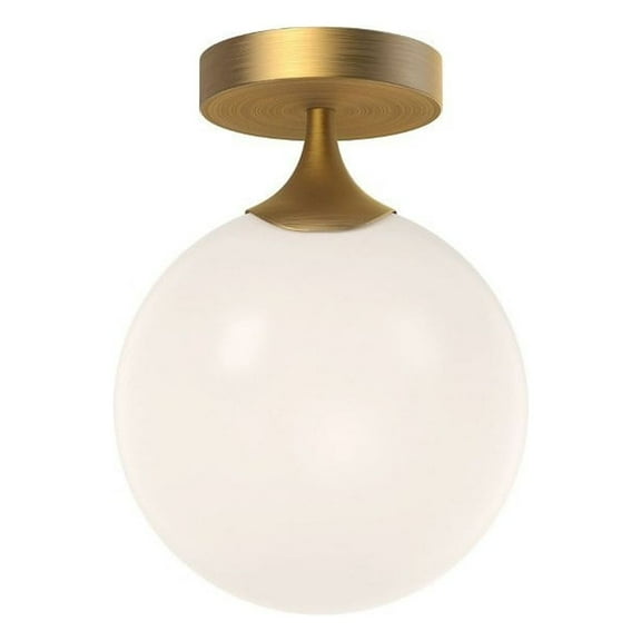 Alora Lighting Fm505108op Nouveau 8" Wide Semi-Flush Globe Ceiling Fixture - Gold